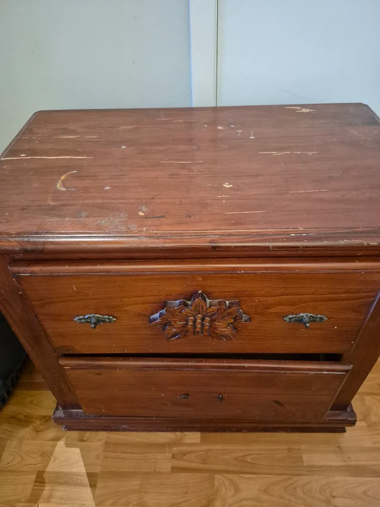 free Wooden Two Drawer Nightstand image indicator(2)