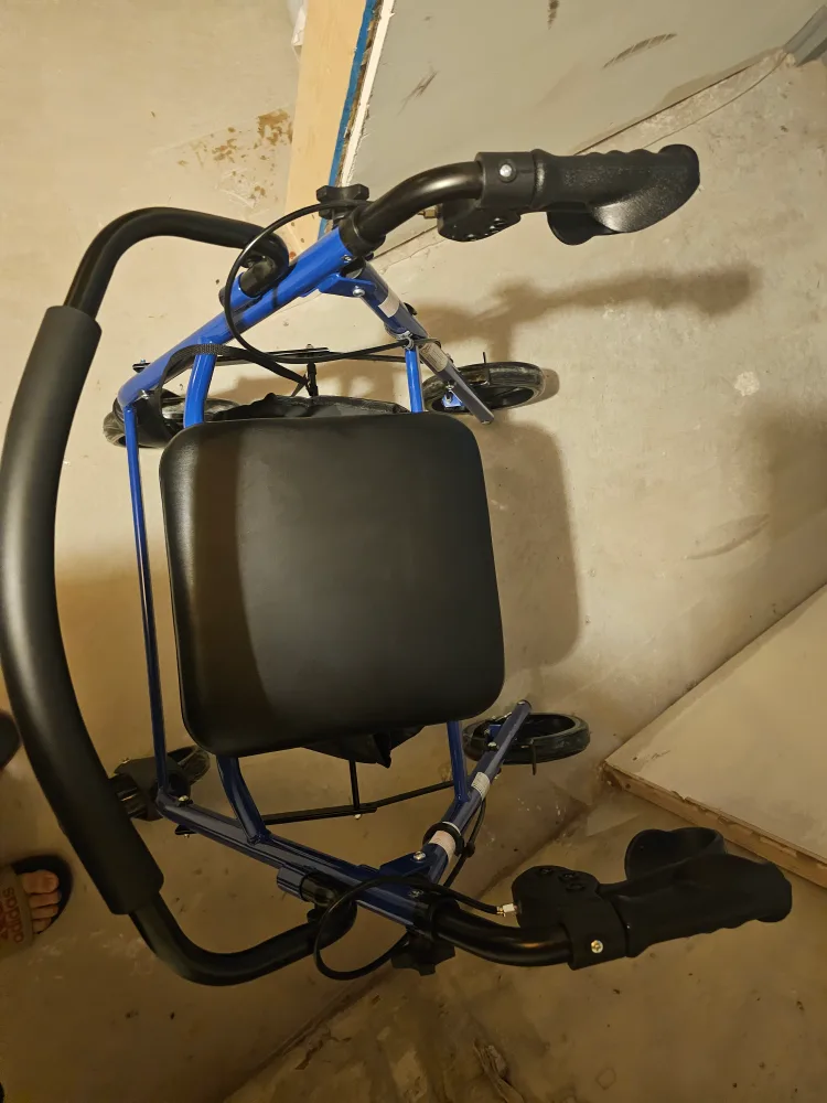 Blue Rollator Walker with Seat and Basket image indicator(3)
