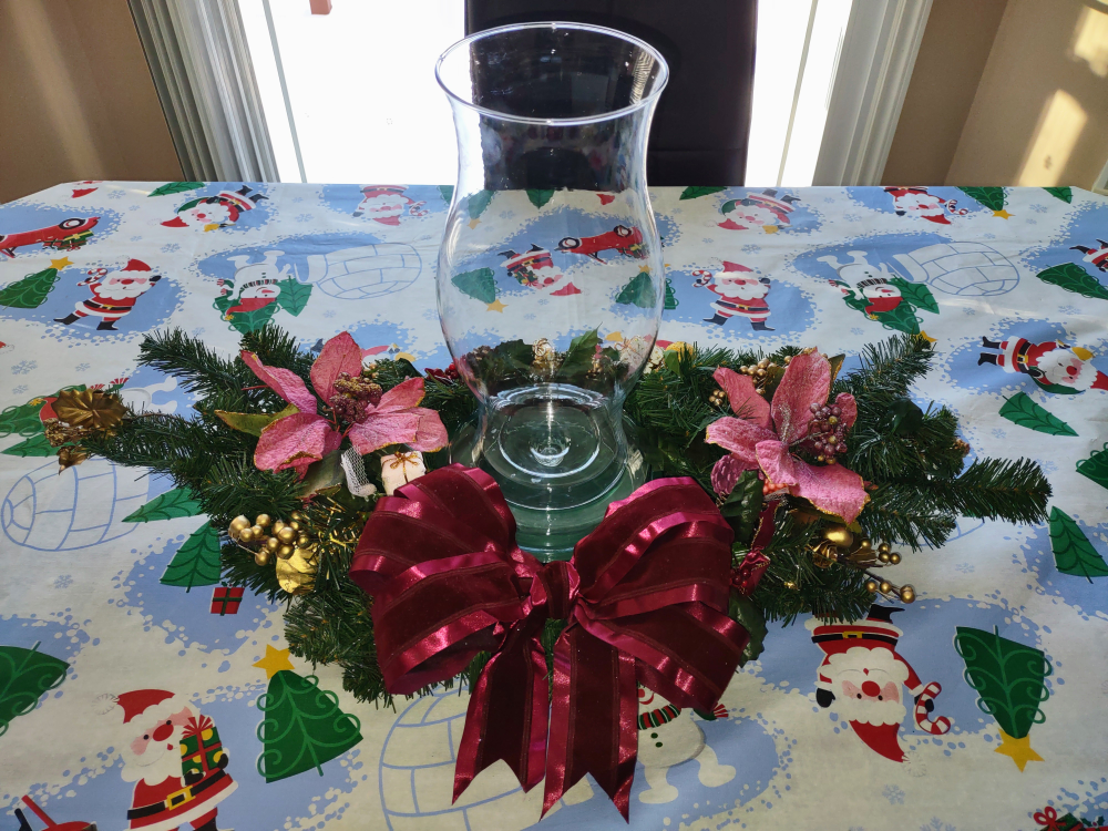 Christmas Candle Table Centerpiece