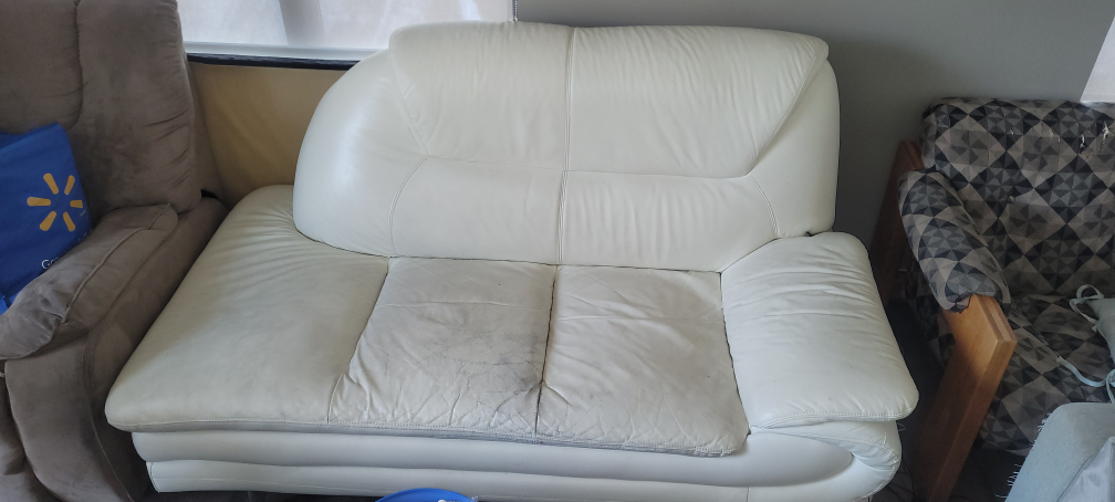 White Leather Loveseat