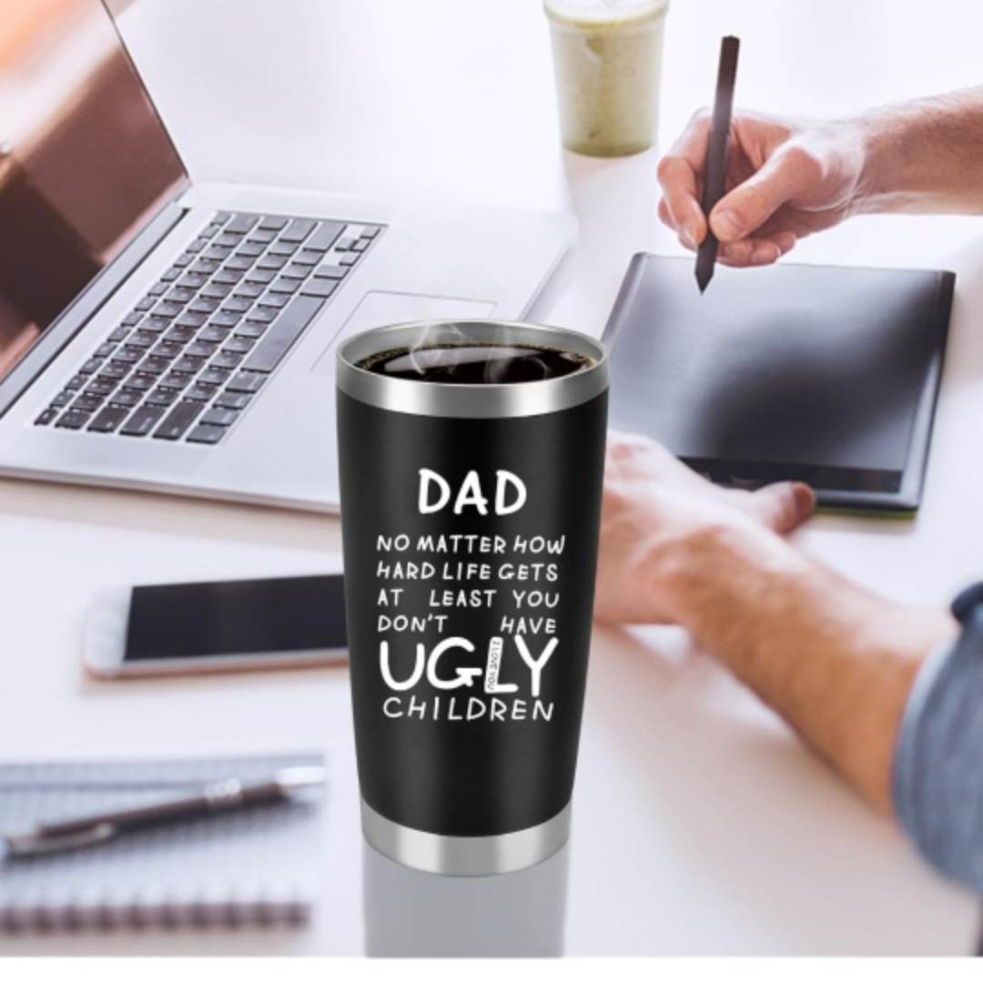 Stainless Steel Tumbler with Funny Dad Quote - photo 5