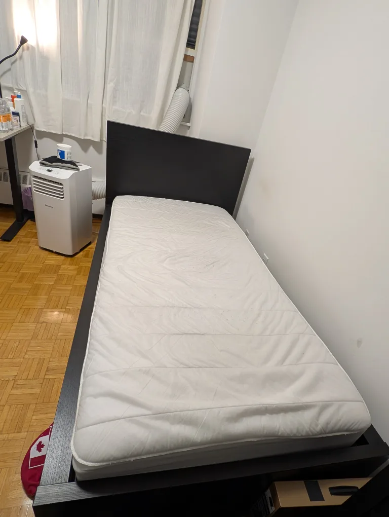 IKEA Malm Twin Bed Frame , Haugesund Mattress READ DESCRIPTION image indicator(2)