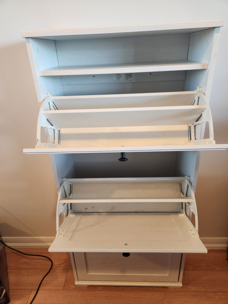 White Shoe Cabinet with 3 Drawers - photo 5