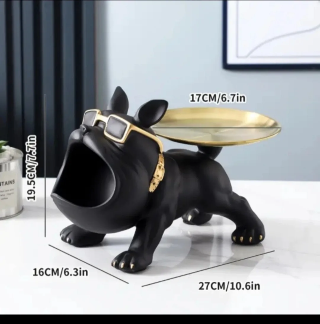 BNIB Black Bulldog  Decorative Tray image indicator(7)