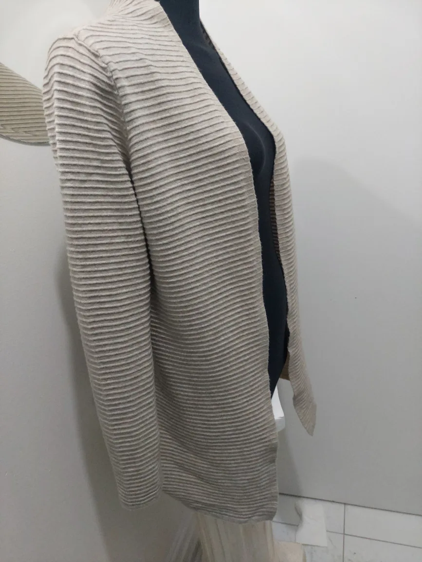 Women's Long Beige Cardigan Sweater Size M  #ThriftyPicks image indicator(2)