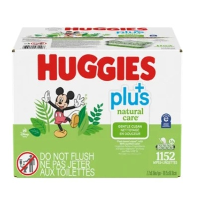 Huggies Plus Natural Care Baby Wipes Mickey Mouse Design