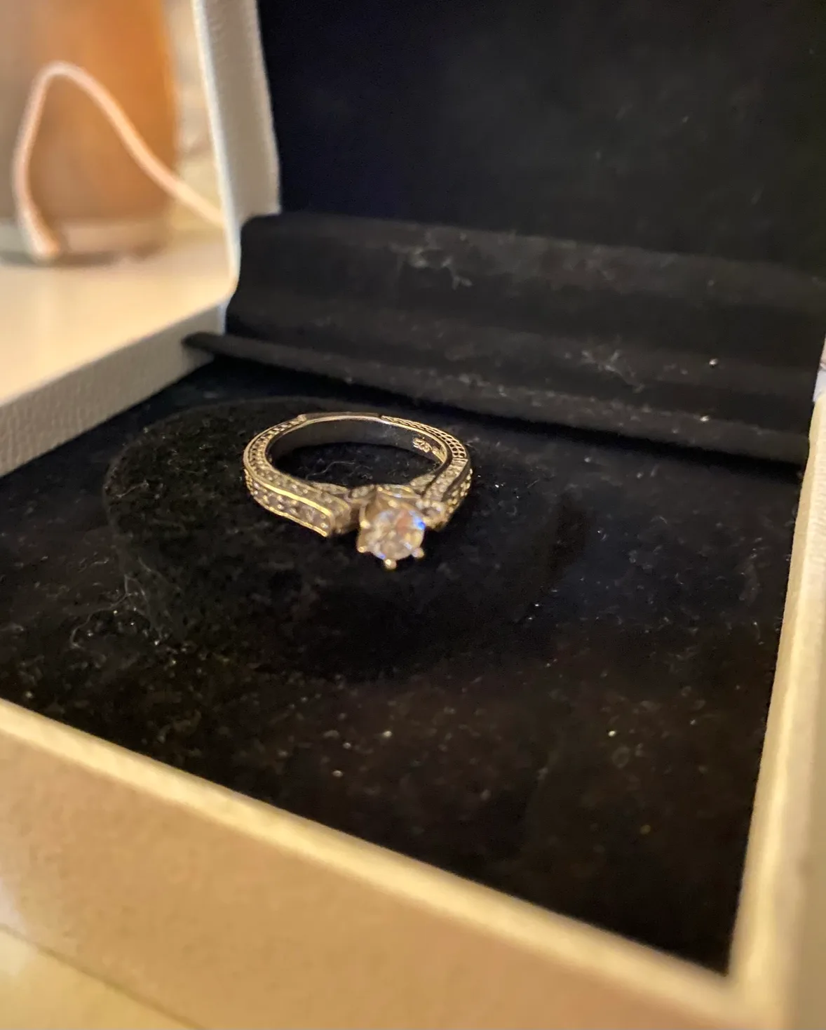 Silver 925 Engagement Ring with Cubic Zirconia thumbnail