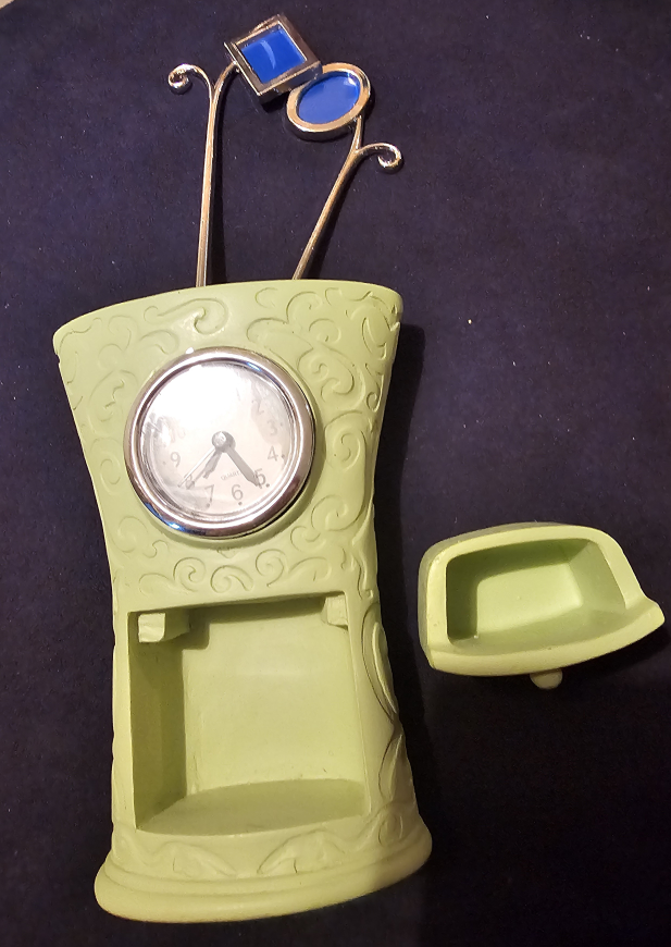 Green Clock with Drawers