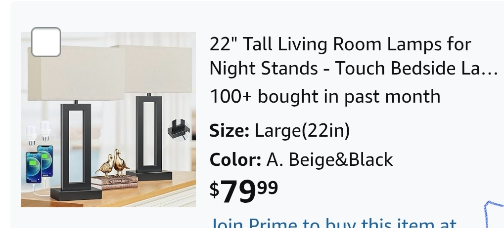 Living Room Lamps for Night Stands - Set of 2 - photo 2