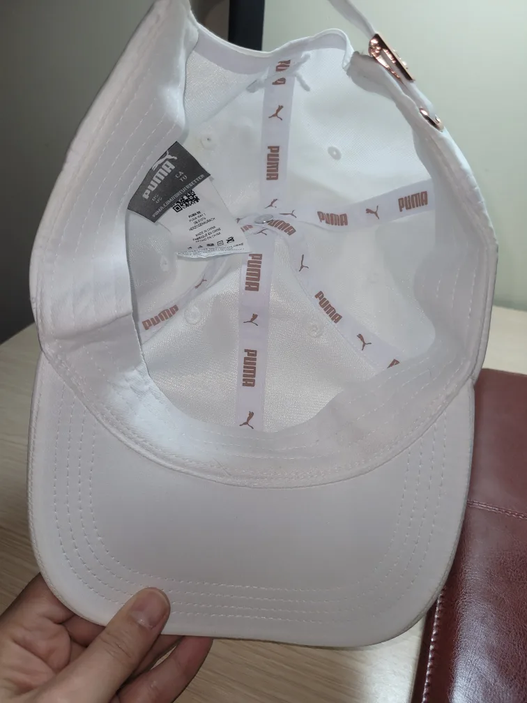 Puma White Baseball Cap with Rose Gold Logo image indicator(2)
