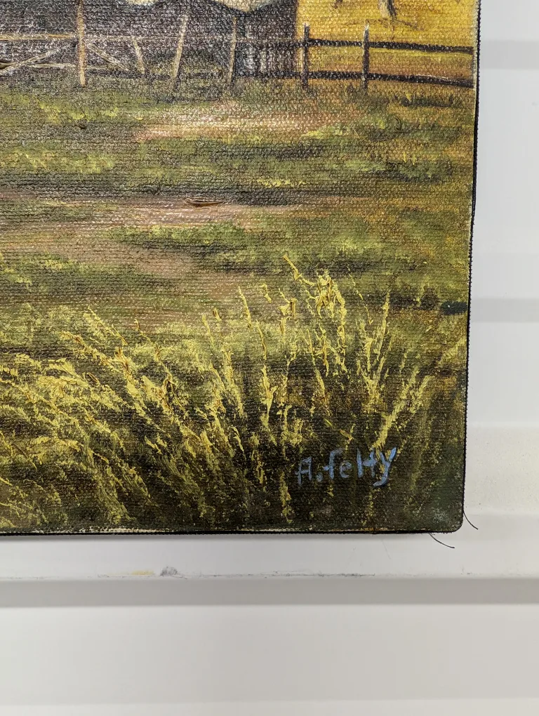 Original Oil Painting - Country Barn Scene #ThriftyPicks image indicator(2)