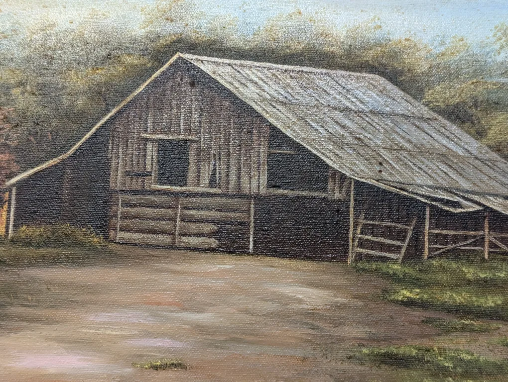 Original Oil Painting - Country Barn Scene #ThriftyPicks image indicator(5)
