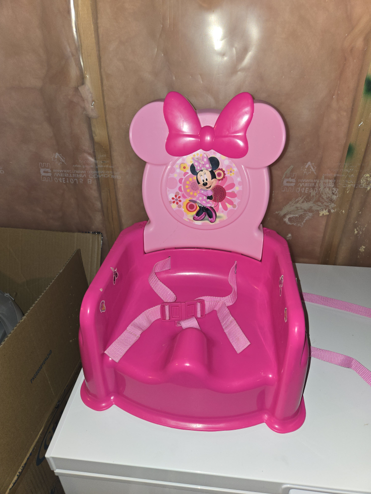 Girls Minnie Mouse Booster Seat W/Tray