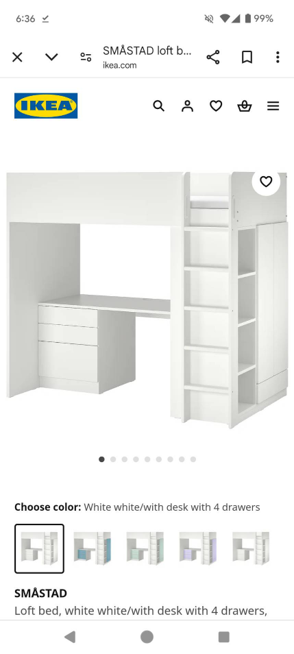 IKEA SMÅSTAD Loft Bed with Desk and Storage - photo 4