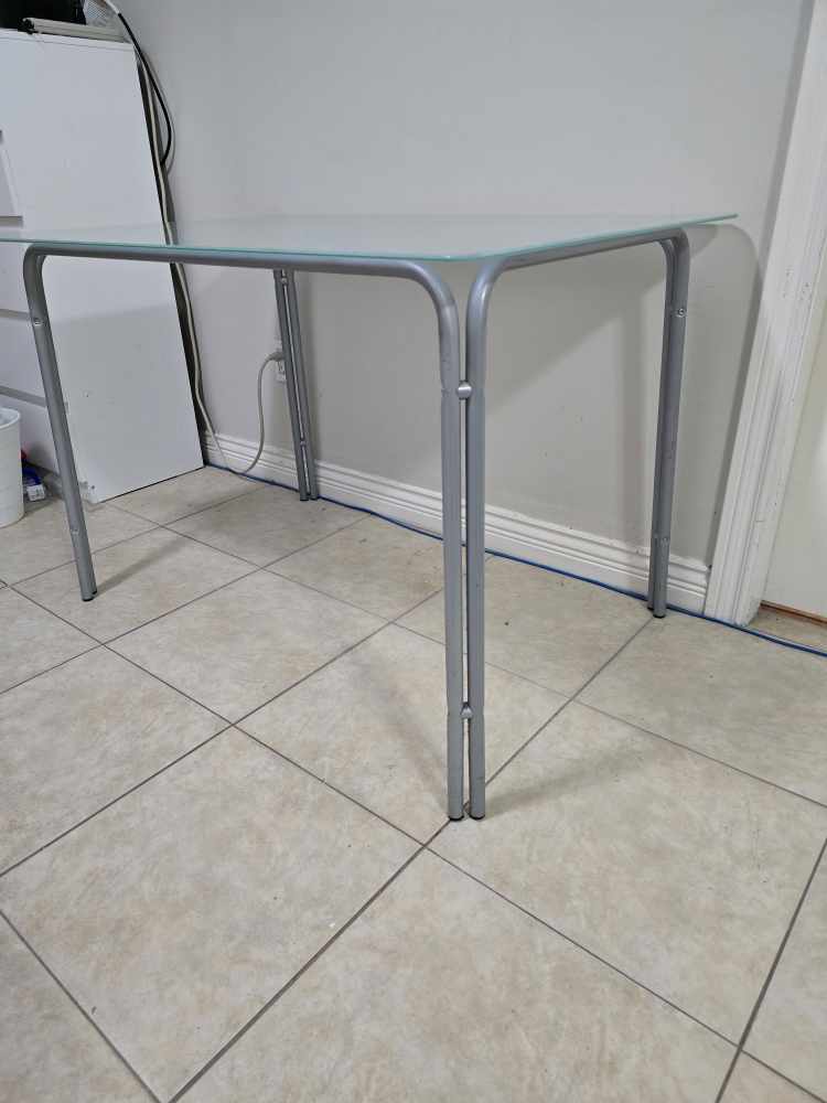 Glass Dining Table with Metal Legs - photo 4