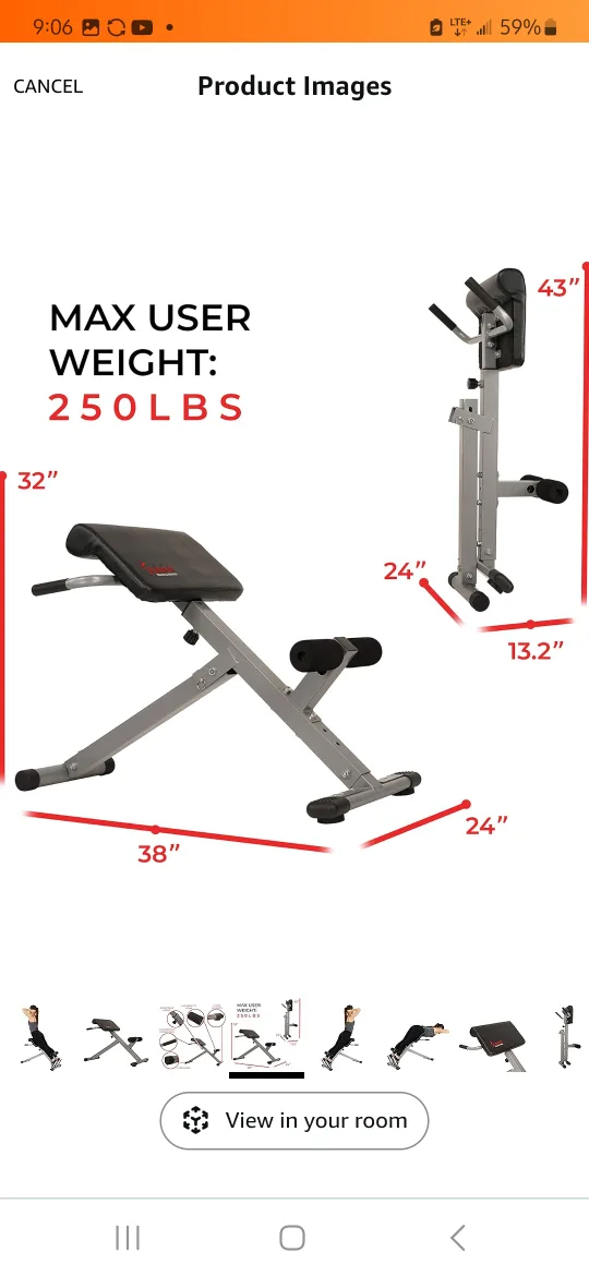 Sunny Health & Fitness Hyper Extension Bench image indicator(6)