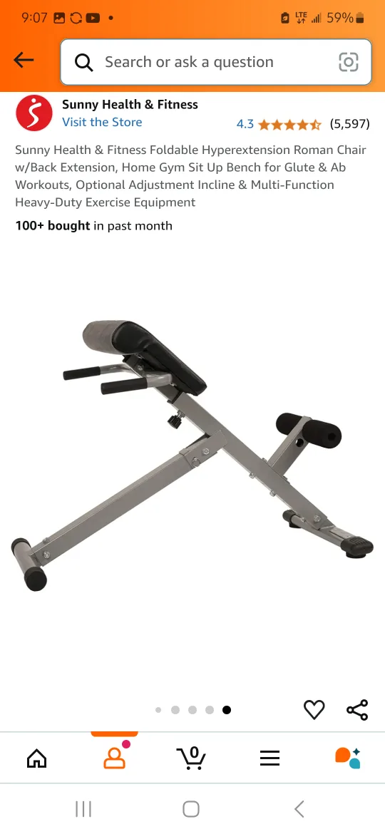 Sunny Health & Fitness Hyper Extension Bench image indicator(7)