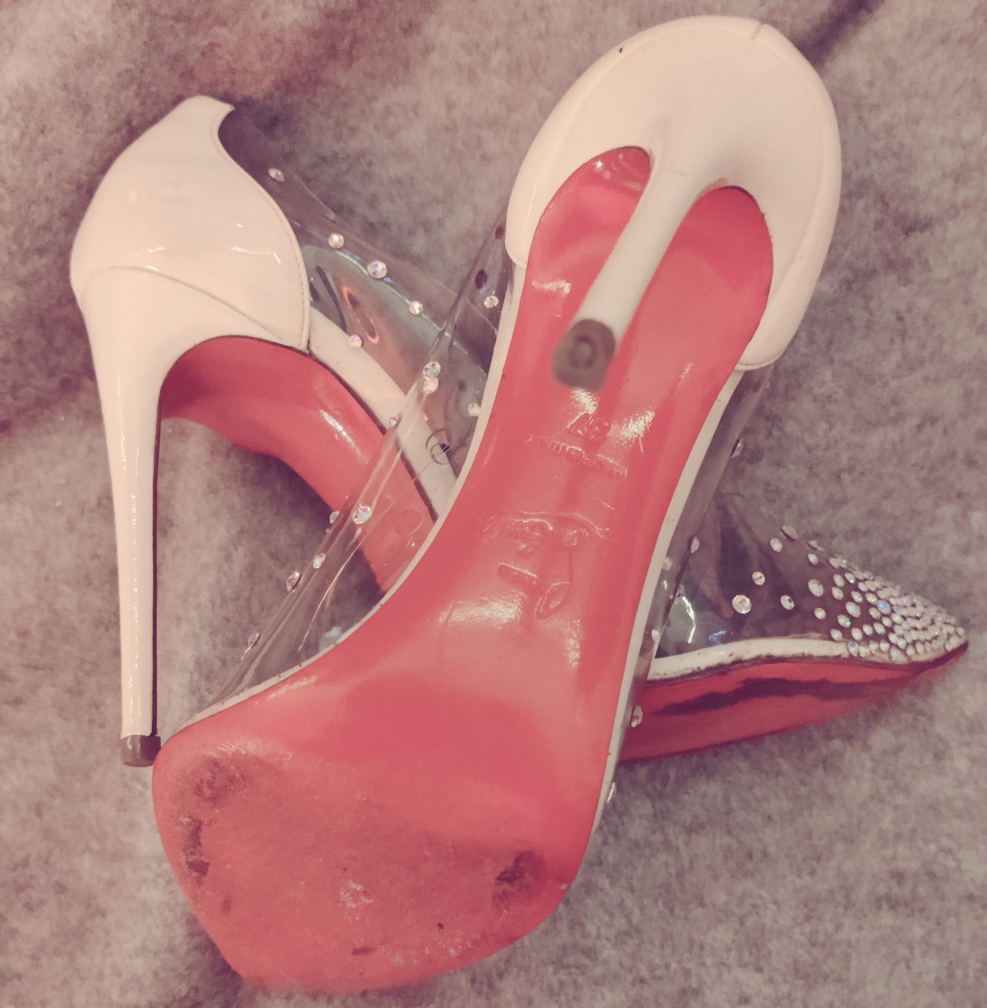 Christian Louboutin Beige Leather and PVC Degrastrass Pumps - photo 3