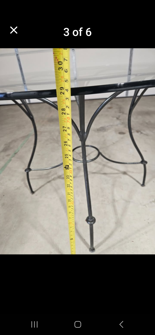 Round Glass Top Table with wrought iron frame - photo 2