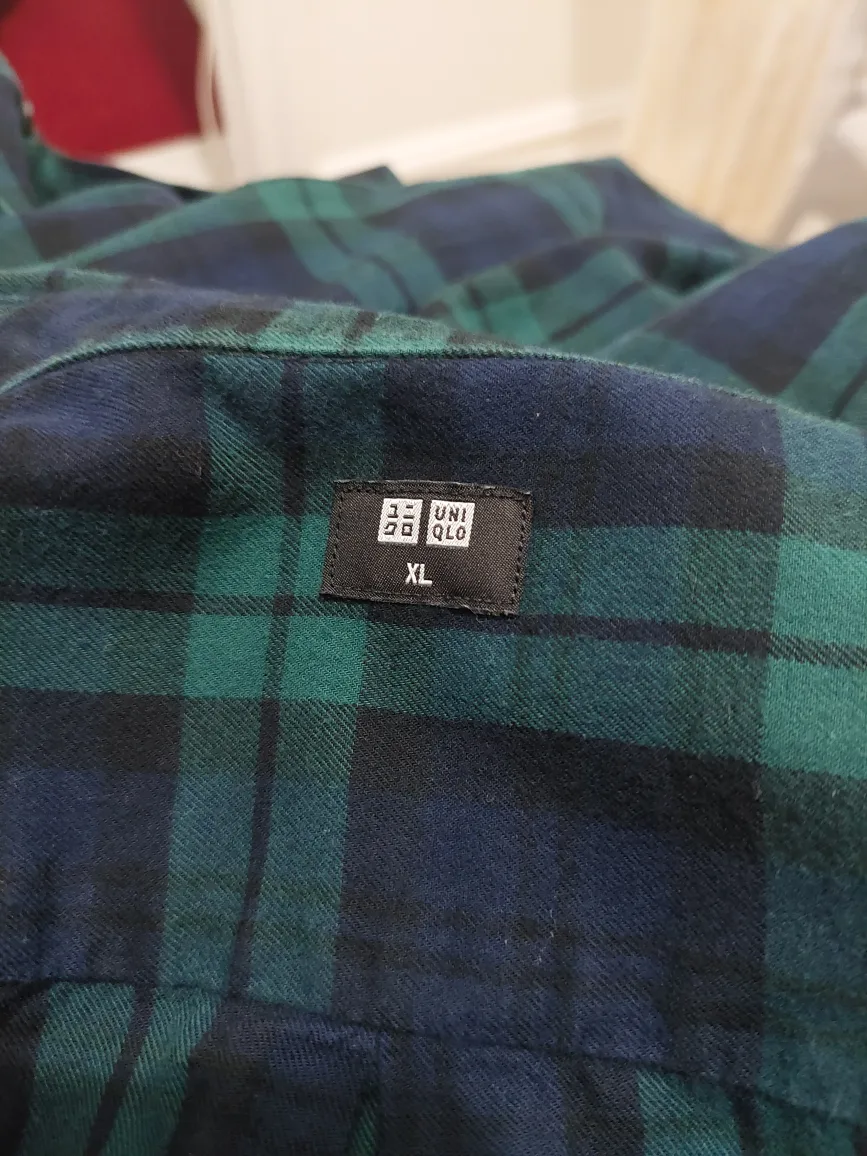 UNIQLO Green and Blue Plaid Button Up Shirt image indicator(7)