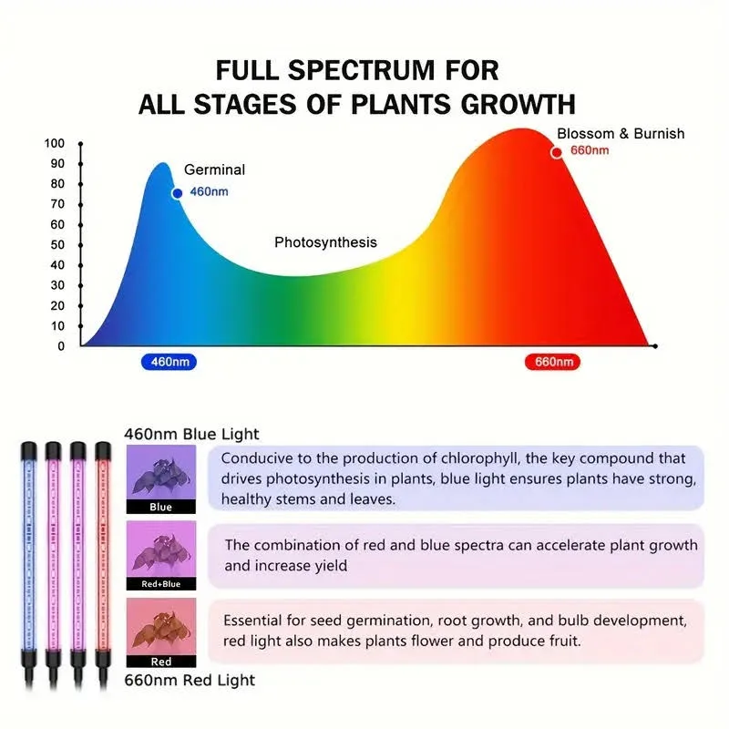 3-Head Indoor Plant Grow Light Lamp with Adjustable Gooseneck image indicator(5)