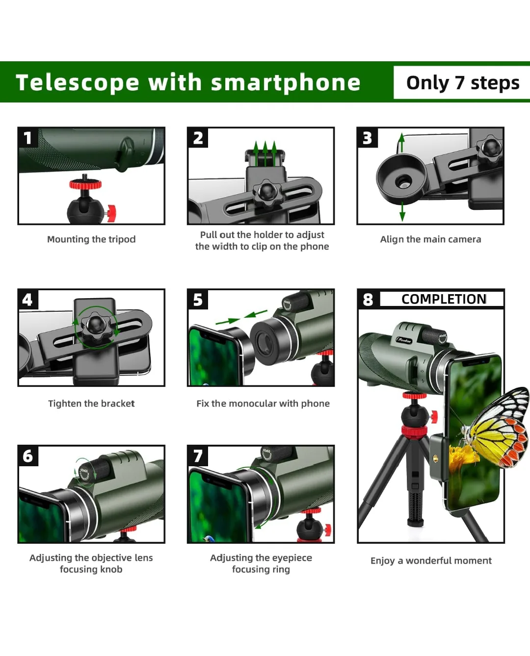 Telescope with Tripod and Phone Adapter image indicator(7)