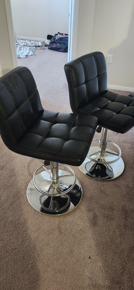 Set of 2 Black Bar Stools