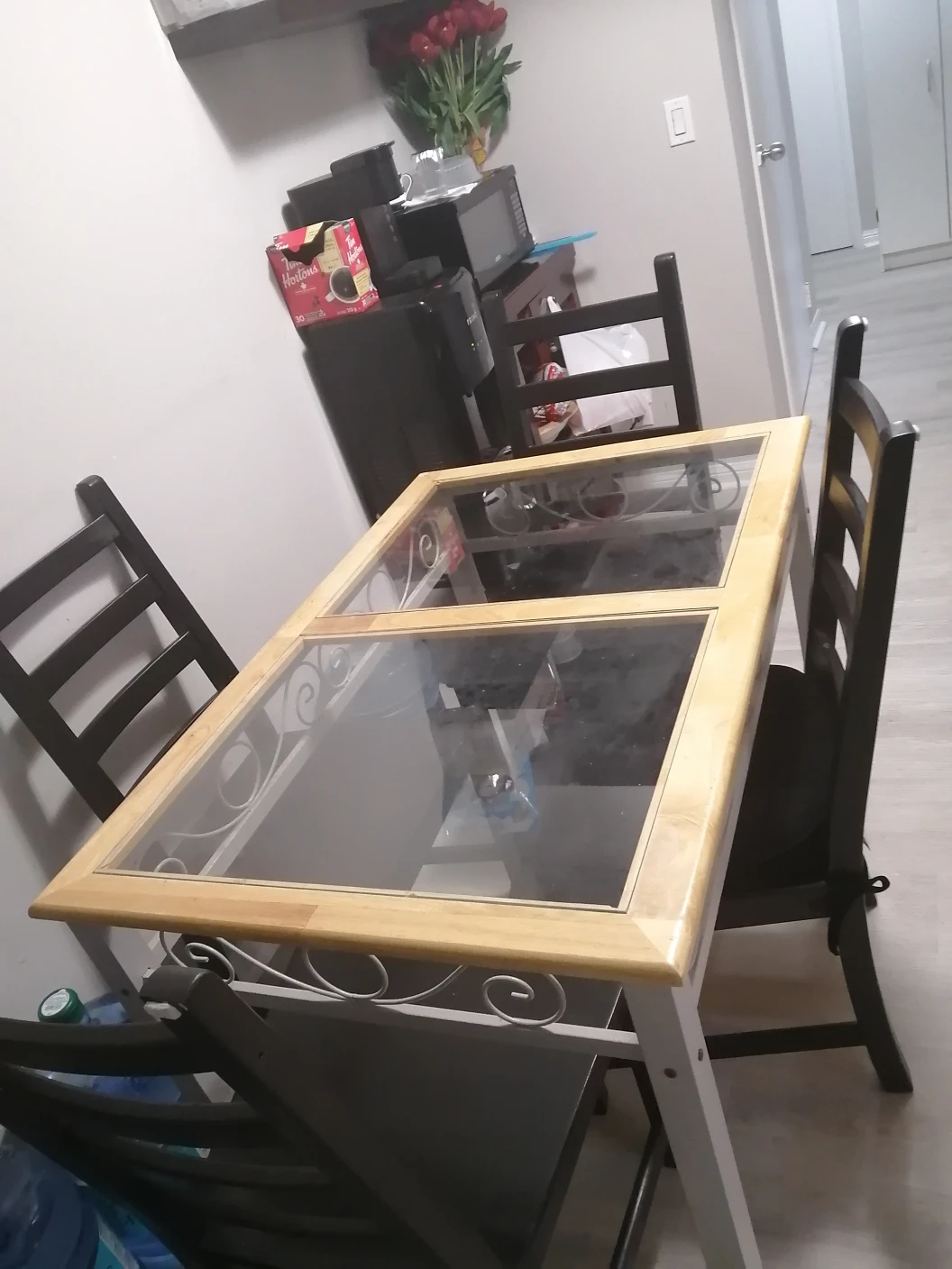 Dining Table and Four Chairs Set