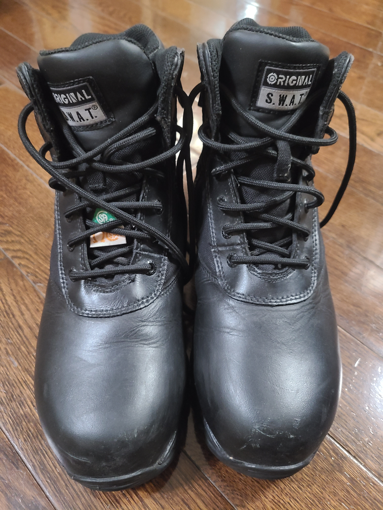 Original S.W.A.T. Black Leather Boots Safety Toe