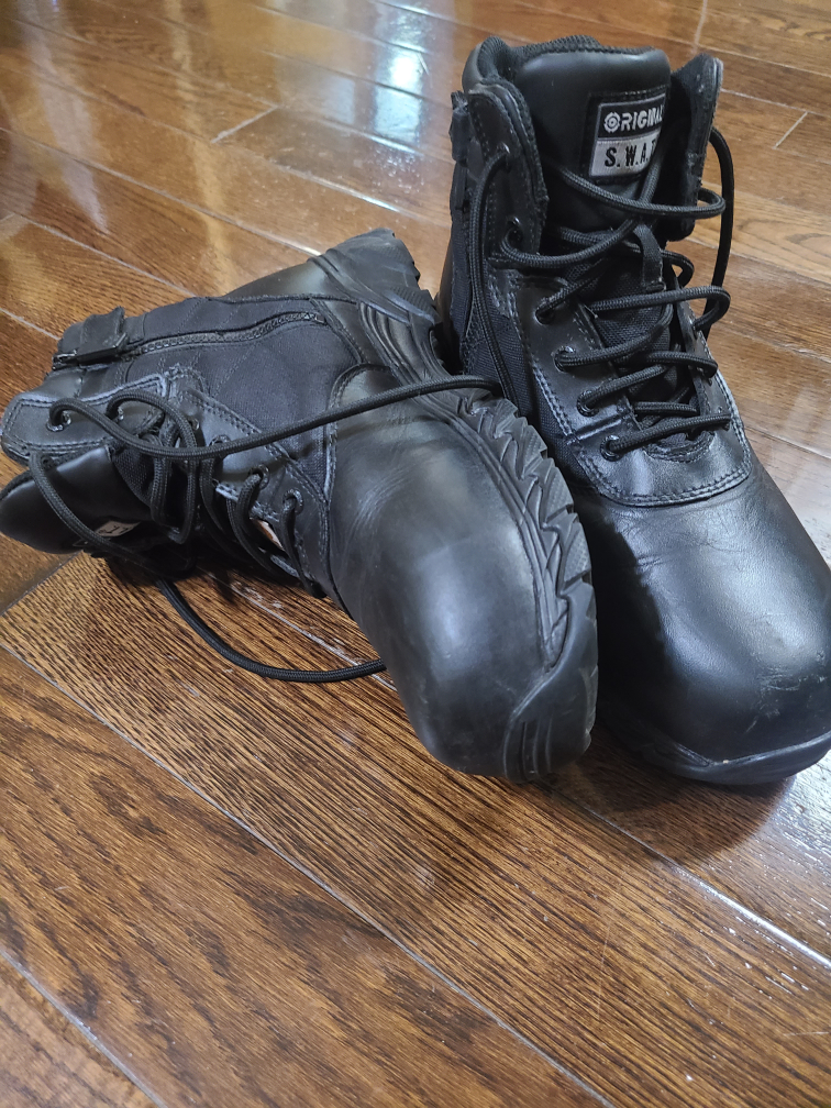 Original S.W.A.T. Black Leather Boots Safety Toe - photo 3