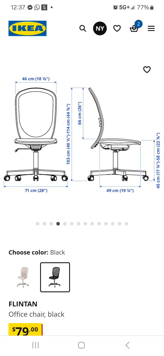 IKEA FLINTAN Office Chair - Black - photo 2