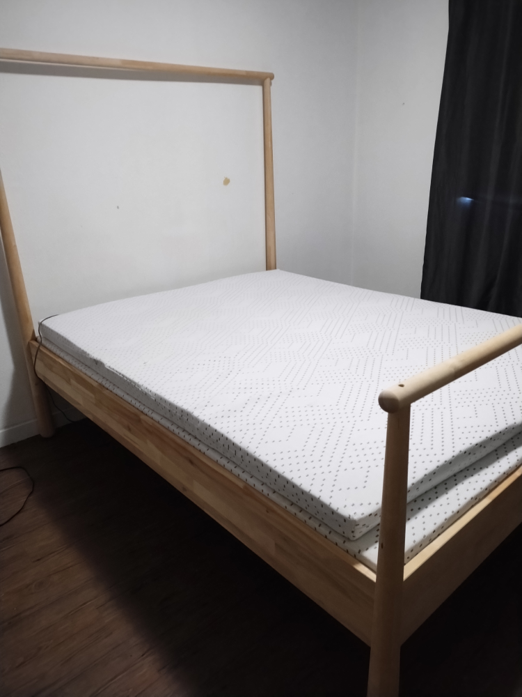 IKEA Queen super comfy Mattress and mattress Topper and frame