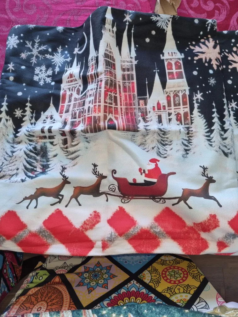Christmas Castle pillow cover new thumbnail