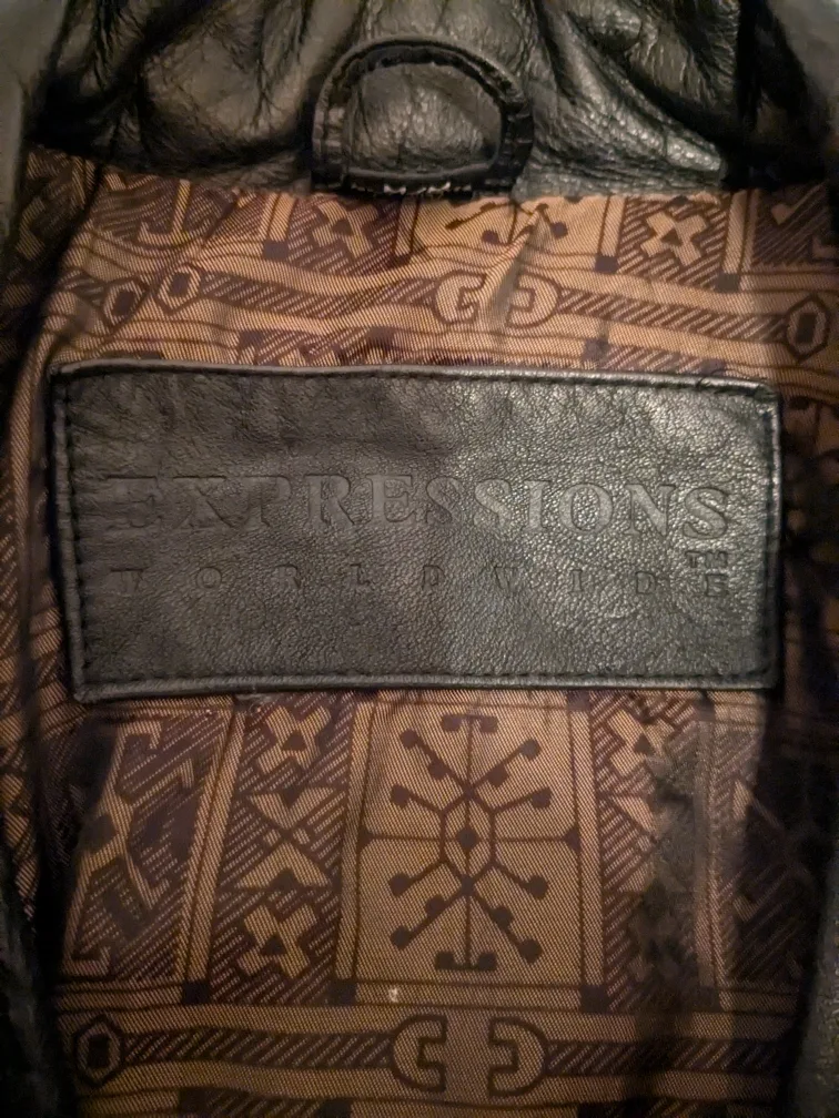 Expressions Worldwide Black Leather Jacket image indicator(3)