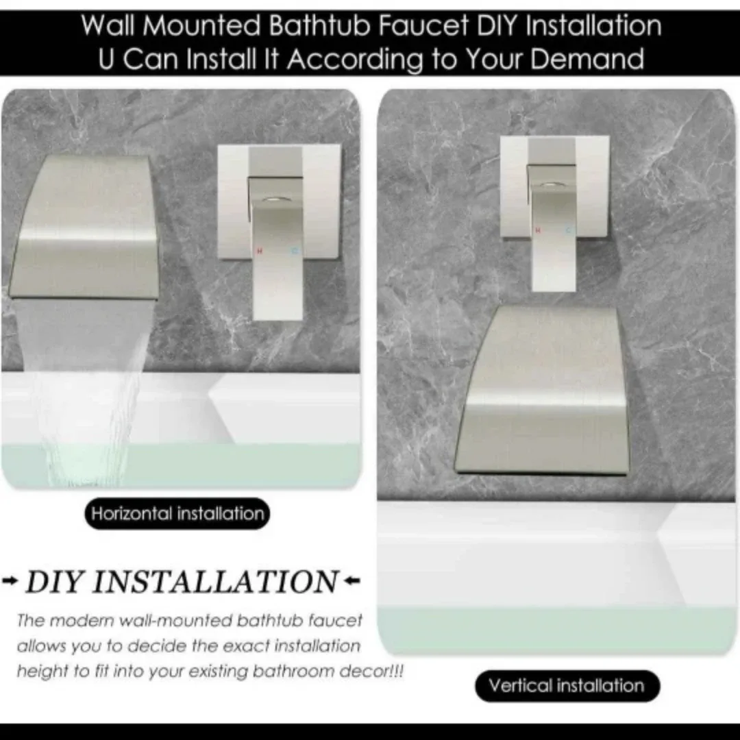 Wall-Mounted Waterfall Bathtub Faucet image indicator(4)