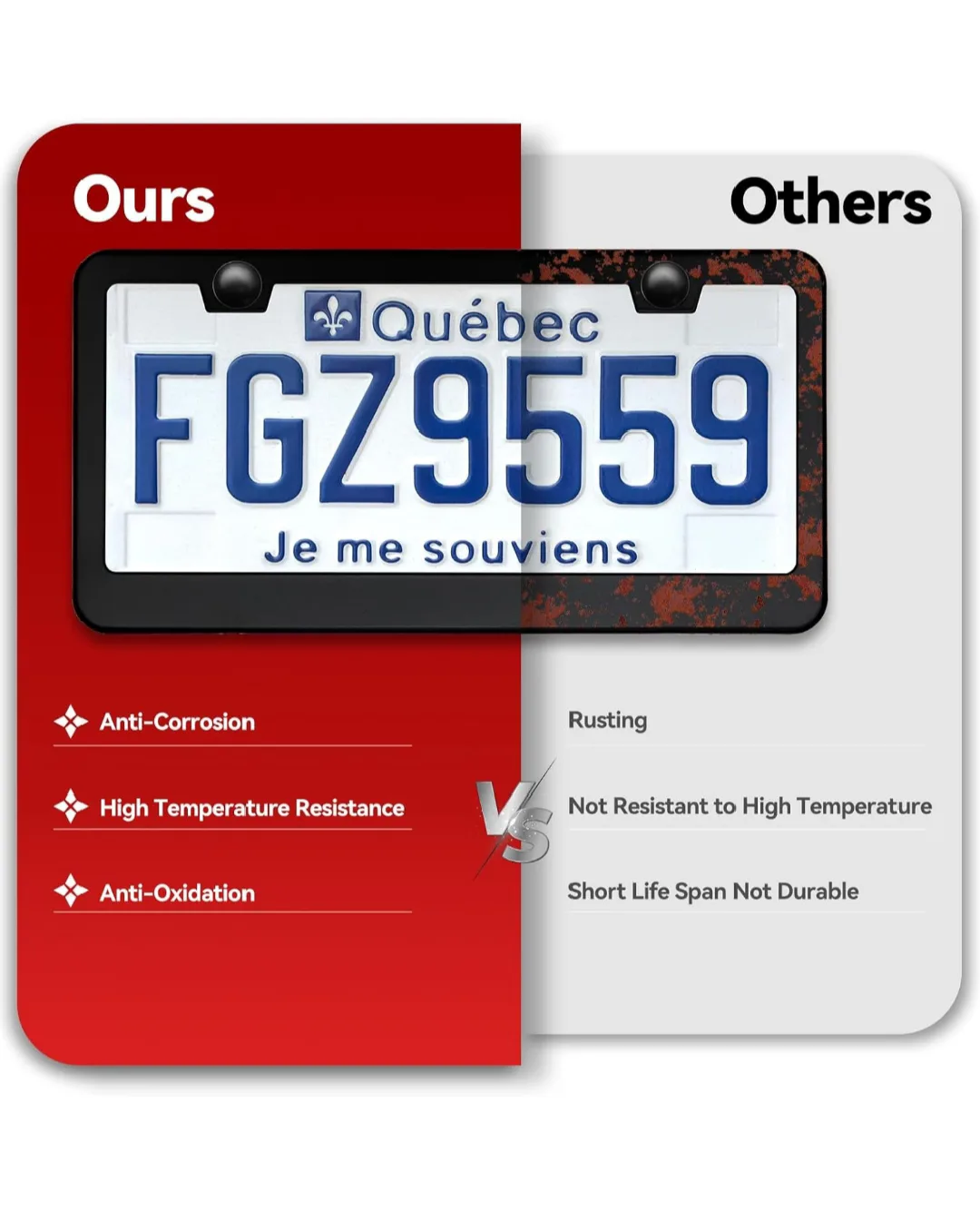 License Plate Frames 2 Pack Black Matte Aluminum image indicator(5)