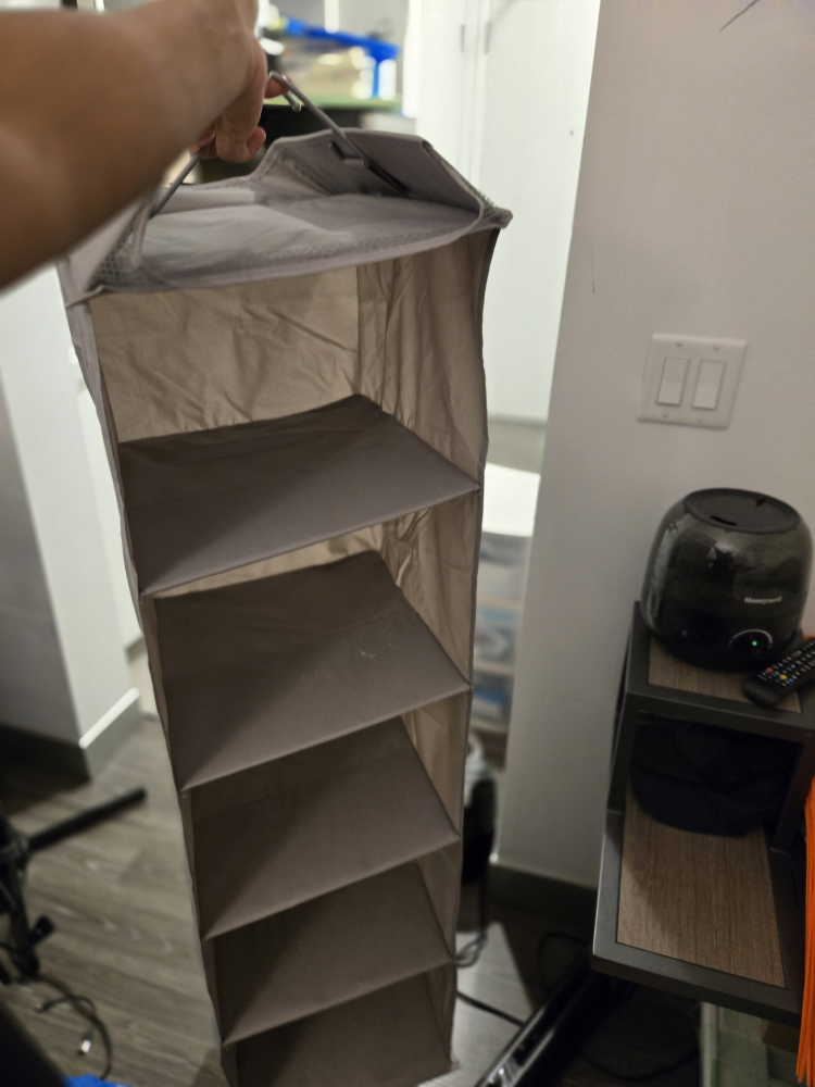 Grey Fabric Hanging Shelf Organizer