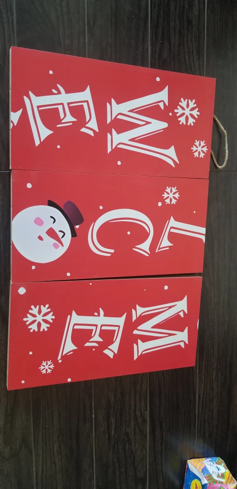 Wooden Welcome Sign with Snowman - photo 4