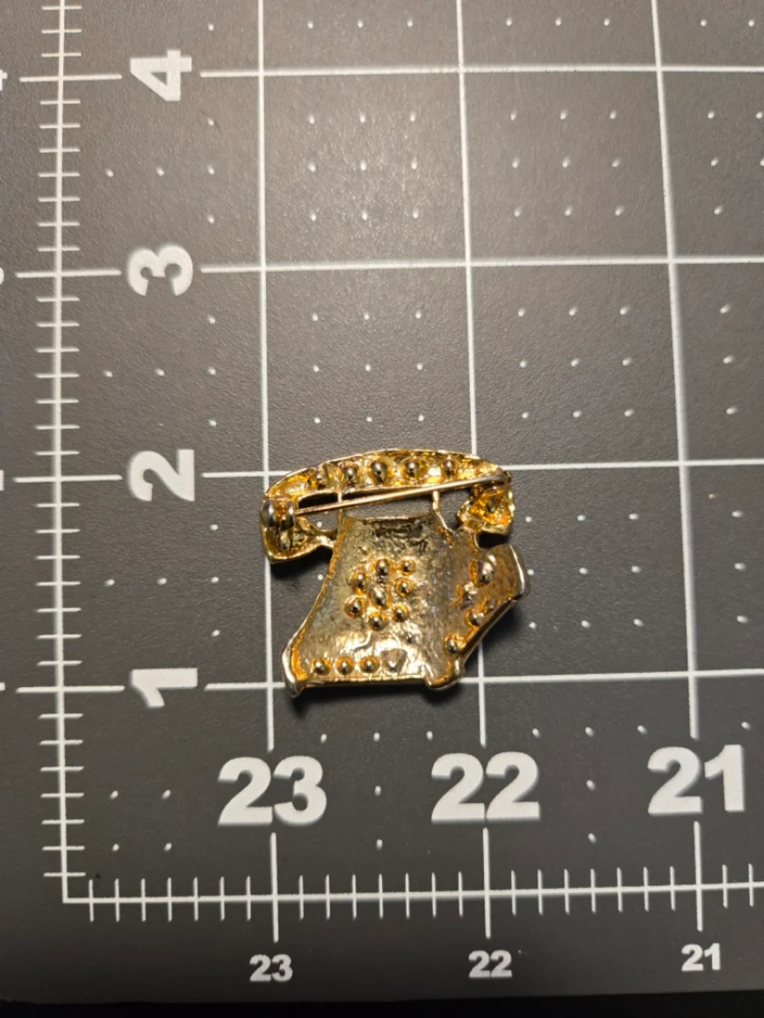 Gold color Telephone Brooch Pin image indicator(3)