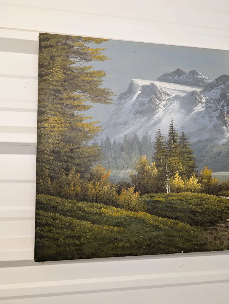 Vintage Signed Mountain Landscape Painting #ThriftyPicks image indicator(2)