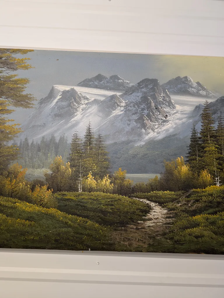 Vintage Signed Mountain Landscape Painting #ThriftyPicks image indicator(3)