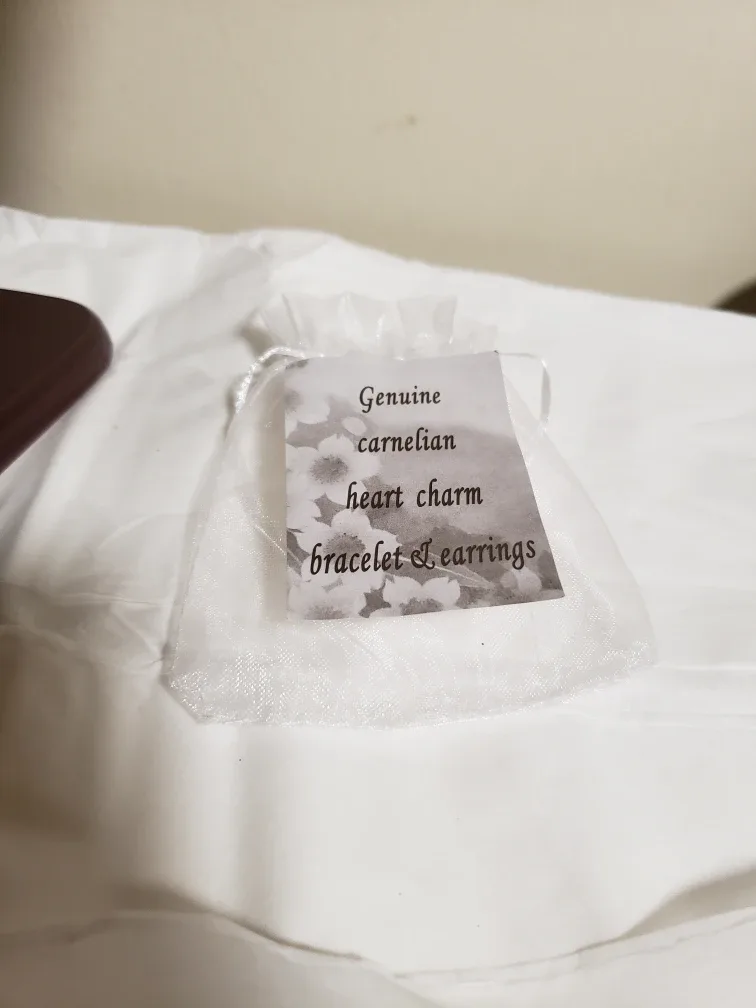 Carnelian Heart Charm Bracelet & Earrings image indicator(2)