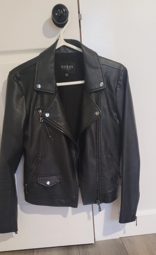 Guess Black Leather Jacket