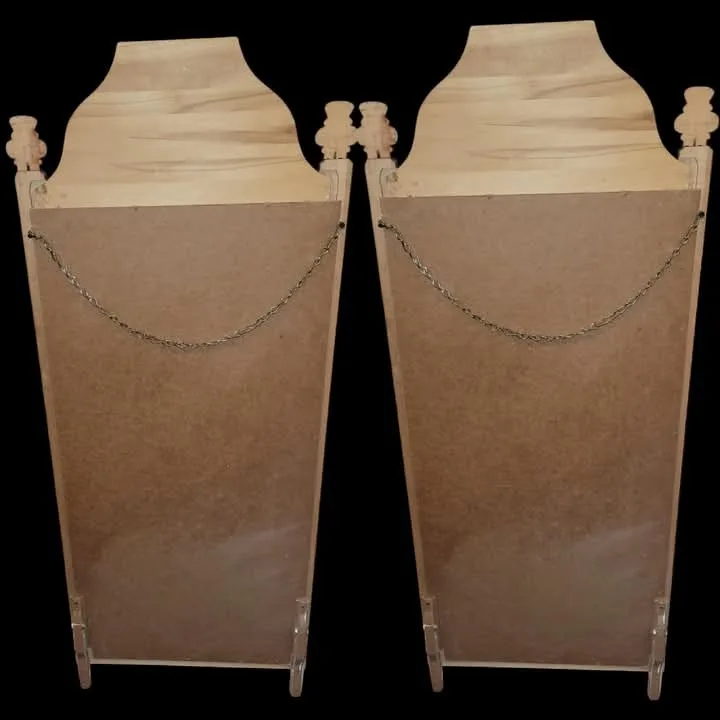 Pair of Antique MCM Ornate Wood Framed Mirrors image indicator(2)