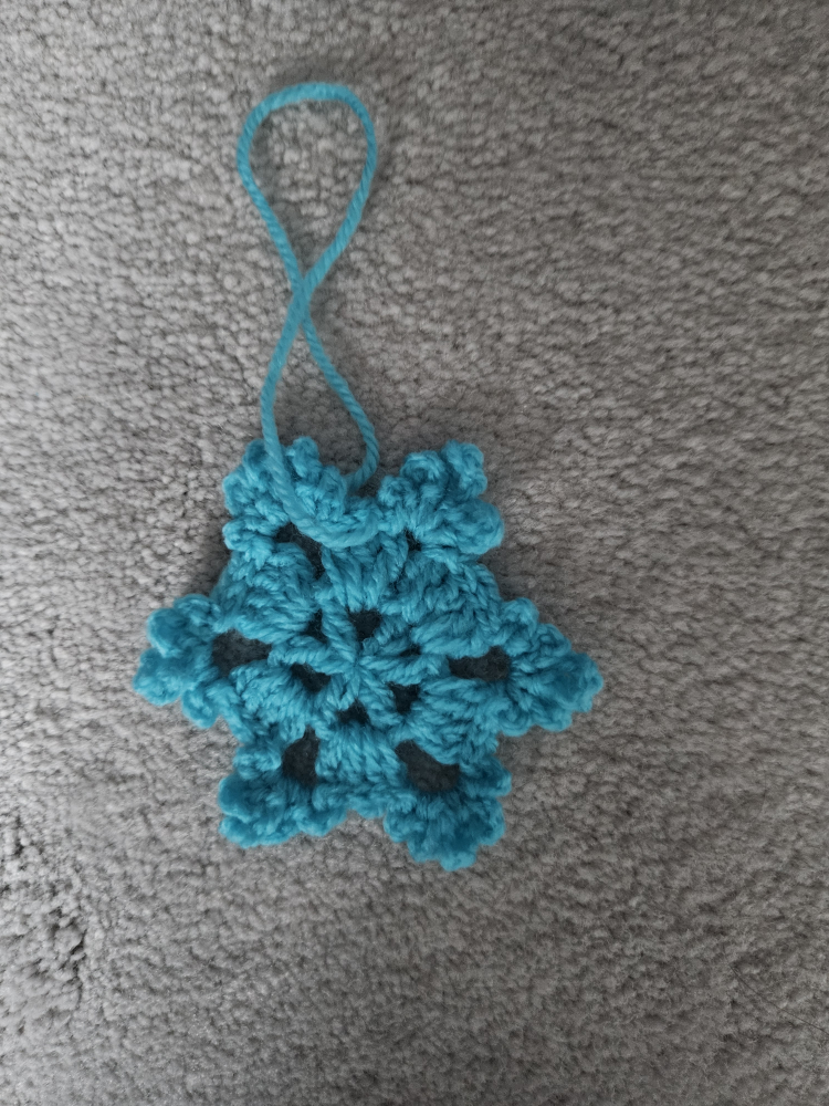 Crocheted snowflake ornament