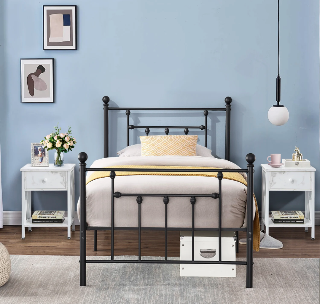 2 White Nightstands with Drawer and Shelf - photo 3