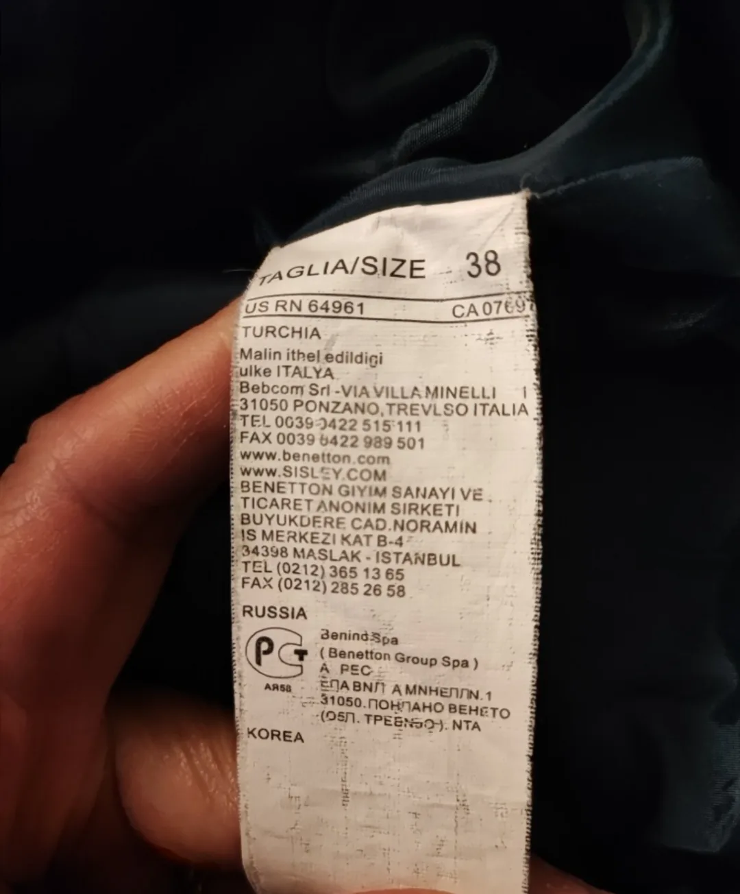 "Sisley"Teal Puffer Jacket image indicator(7)