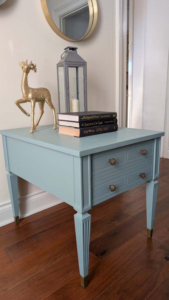 2 Vintage MCM Nightstands in Teal