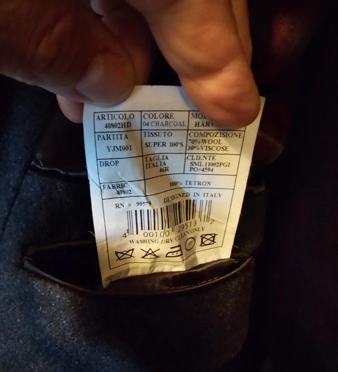 Paolo Giardini Men's Long Wool Coat size 46 image indicator(5)