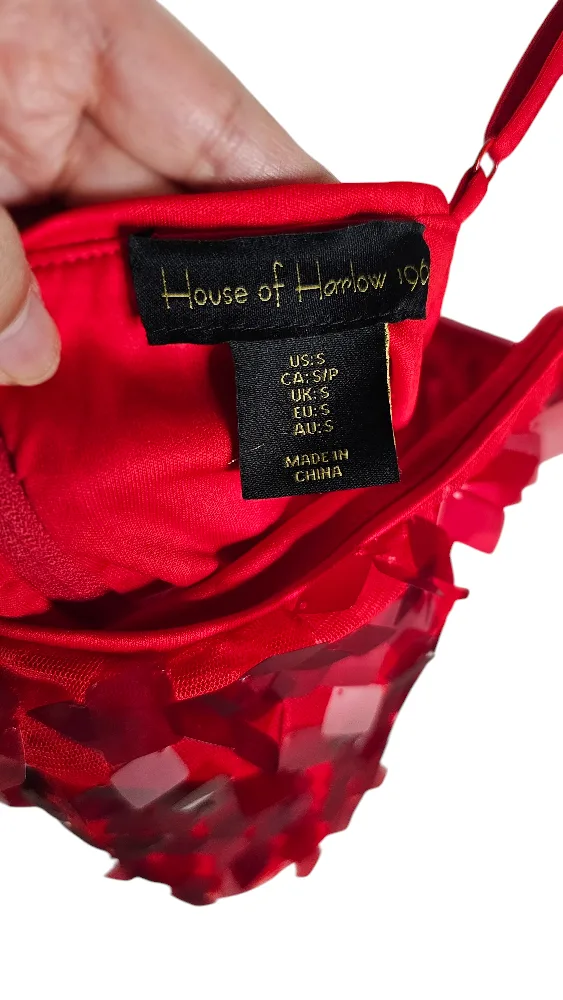 Swiftie Red Sequin Crop Top by House of Harlow image indicator(7)